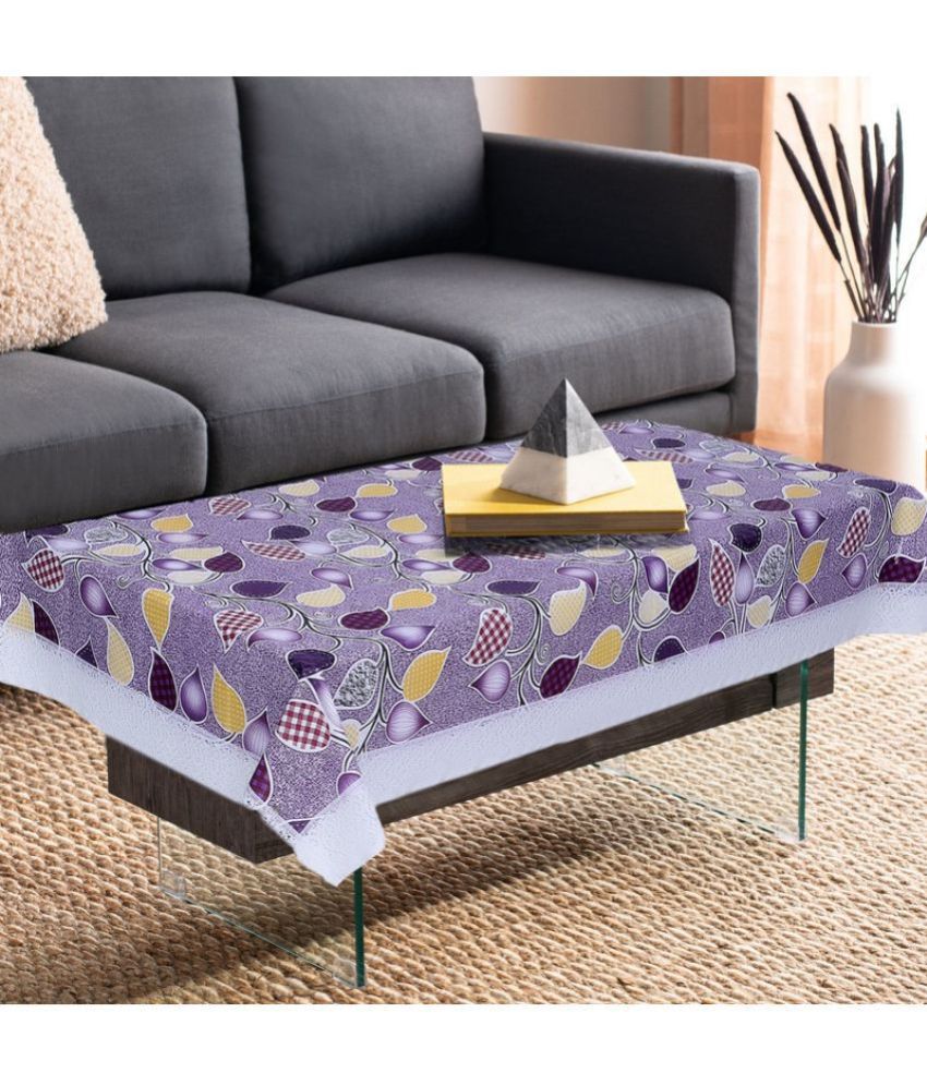     			HOMETALES Printed PVC 4 Seater Rectangle Table Cover ( 150 x 92 ) cm Pack of 1 Purple