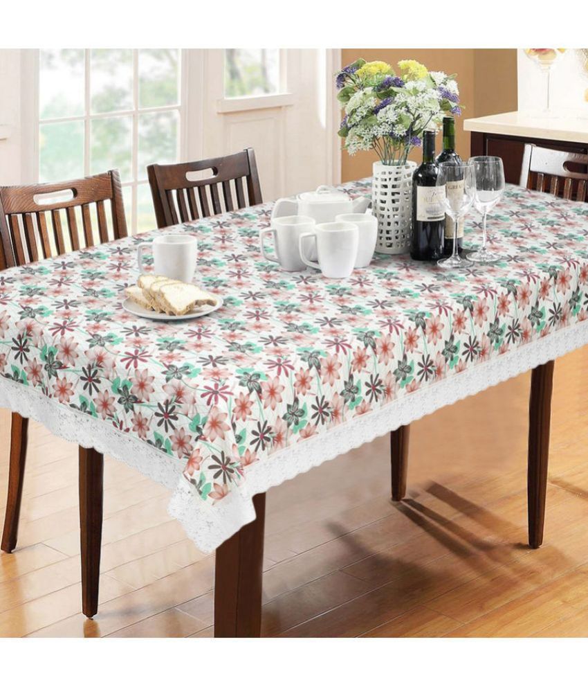     			HOMETALES Printed PVC 6 Seater Rectangle Table Cover ( 228 x 152 ) cm Pack of 1 Green