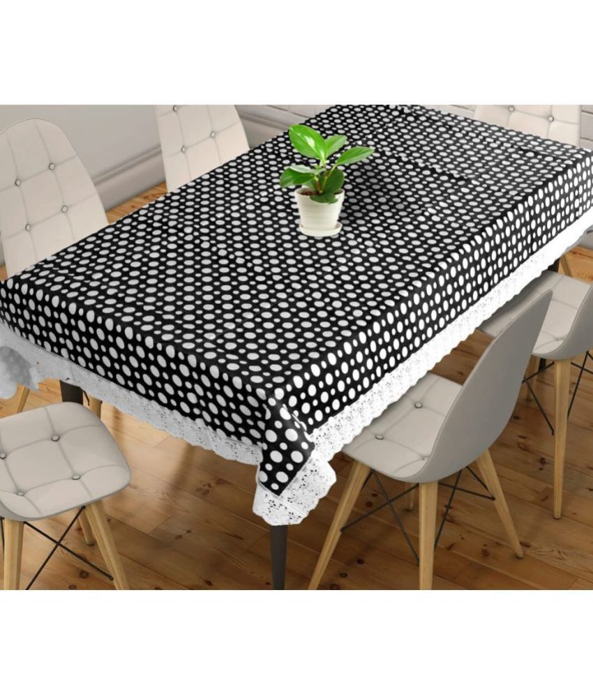     			HOMETALES Printed PVC 6 Seater Rectangle Table Cover ( 228 x 152 ) cm Pack of 1 Black