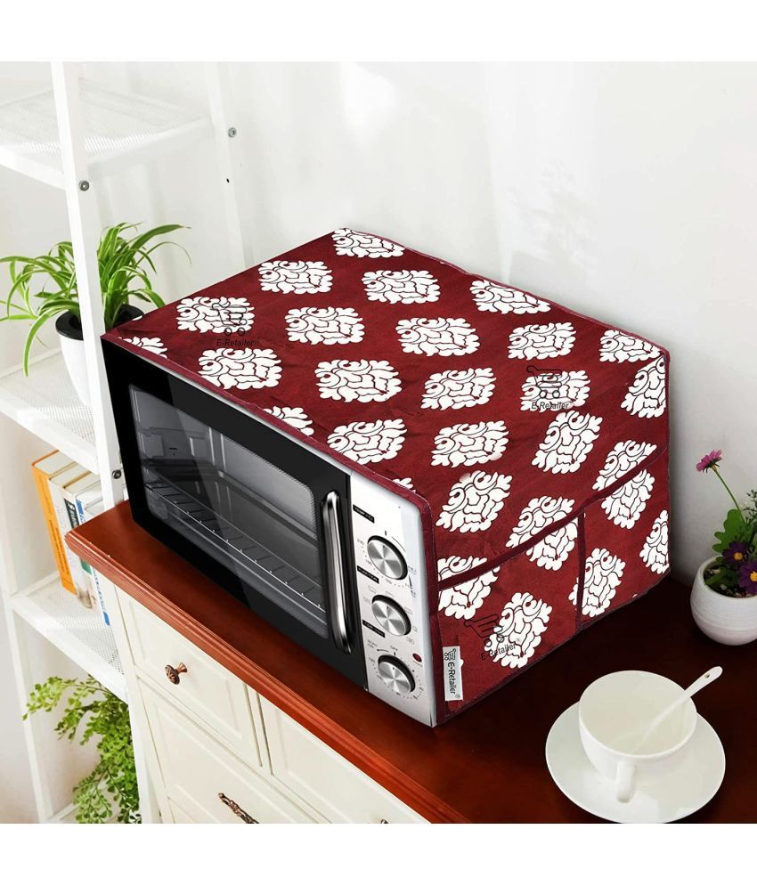     			Single Polyester Maroon Microwave Oven Cover - 20-22L