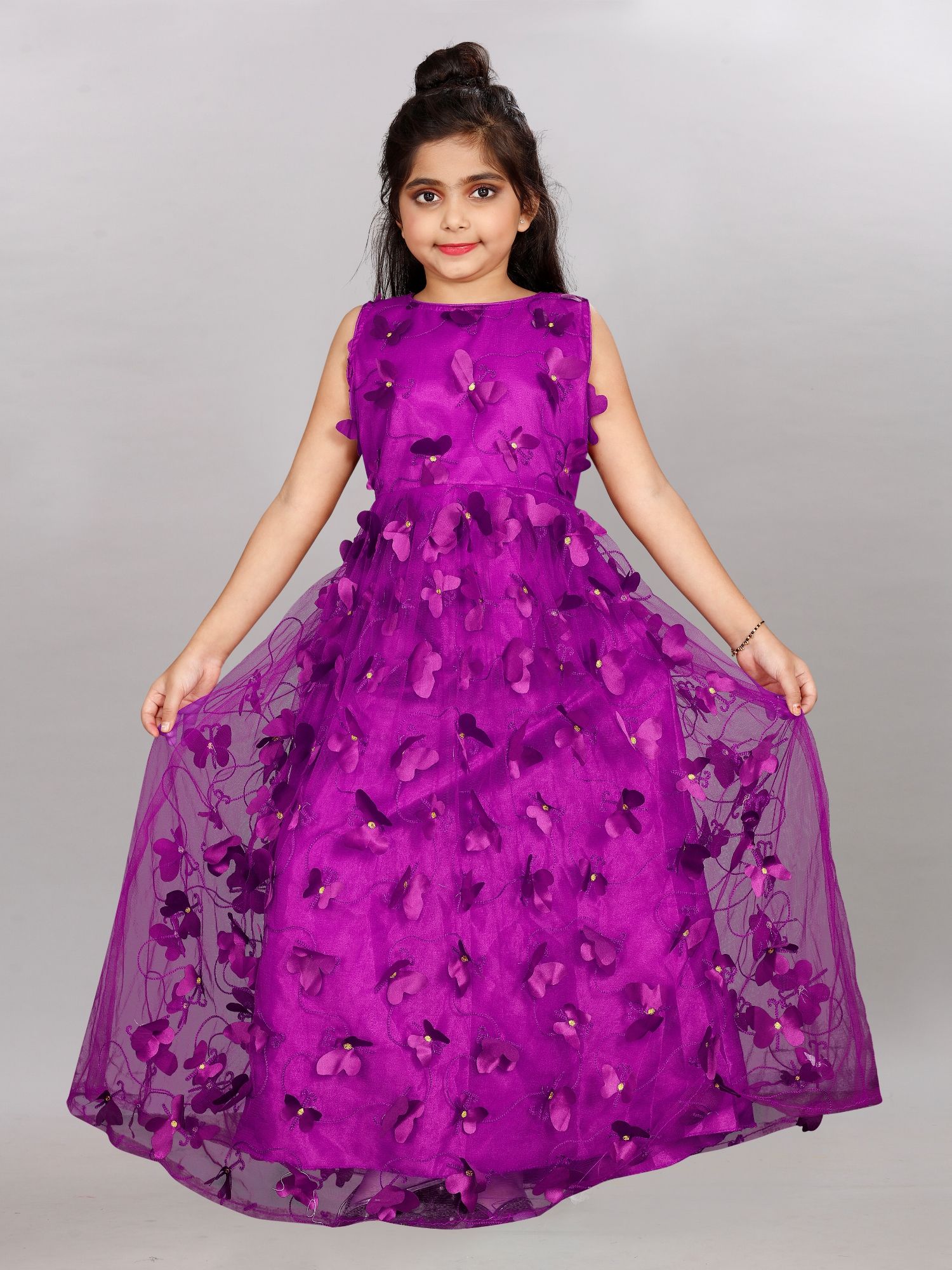     			JULEE Net Gown For Girls ( Pack of 1 , Lavender )