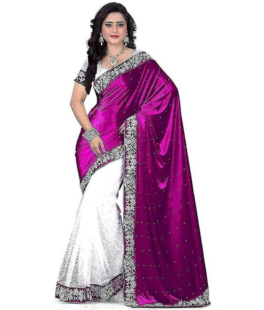     			JULEE - Pink Net Saree With Blouse Piece ( Pack of 1 )
