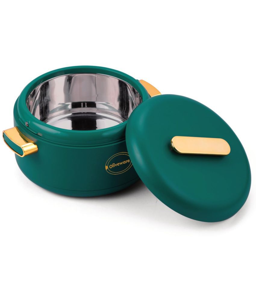     			Oliveware - Green Steel Thermoware Casserole ( Set of 1 , 2000 mL )