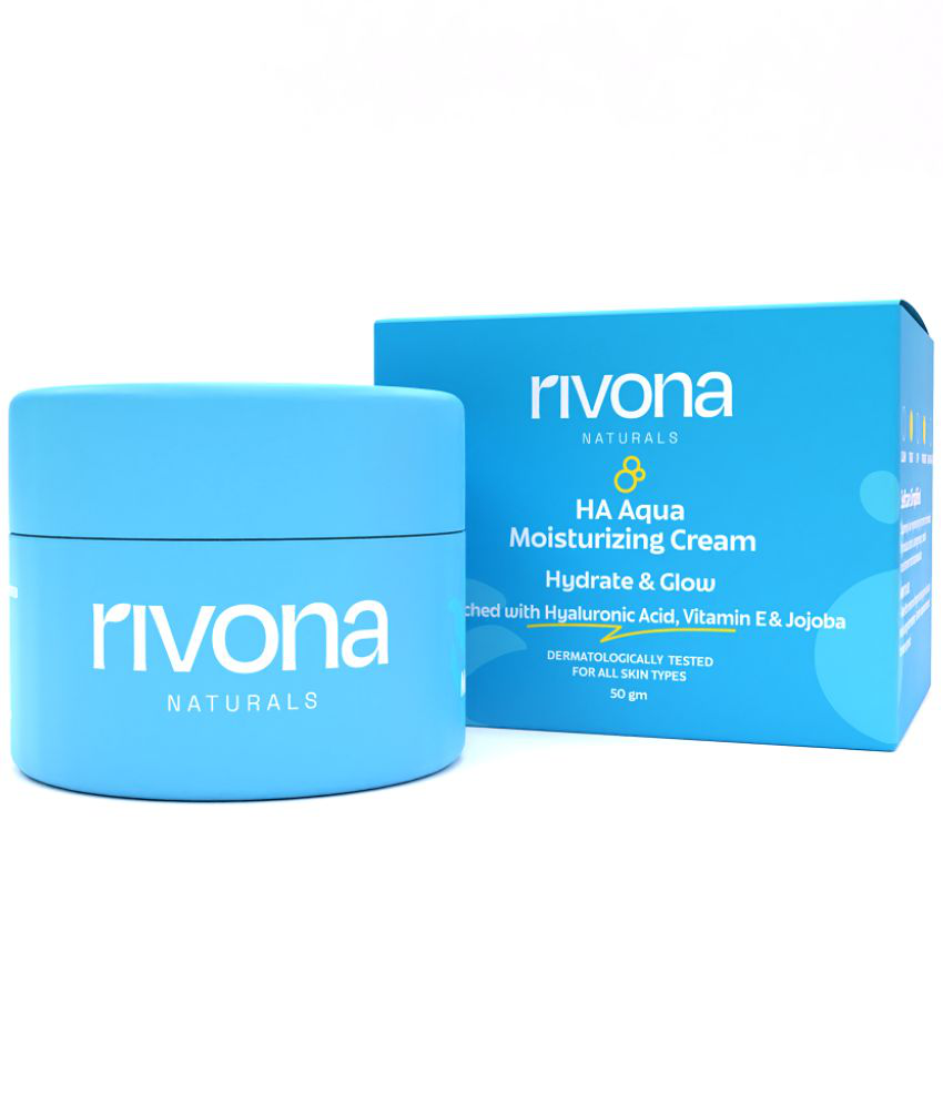     			Rivona Naturals Hyaluronic Aqua Moisturizing Cream, Light + Non Greasy, Day Night, All Skin types, 50g