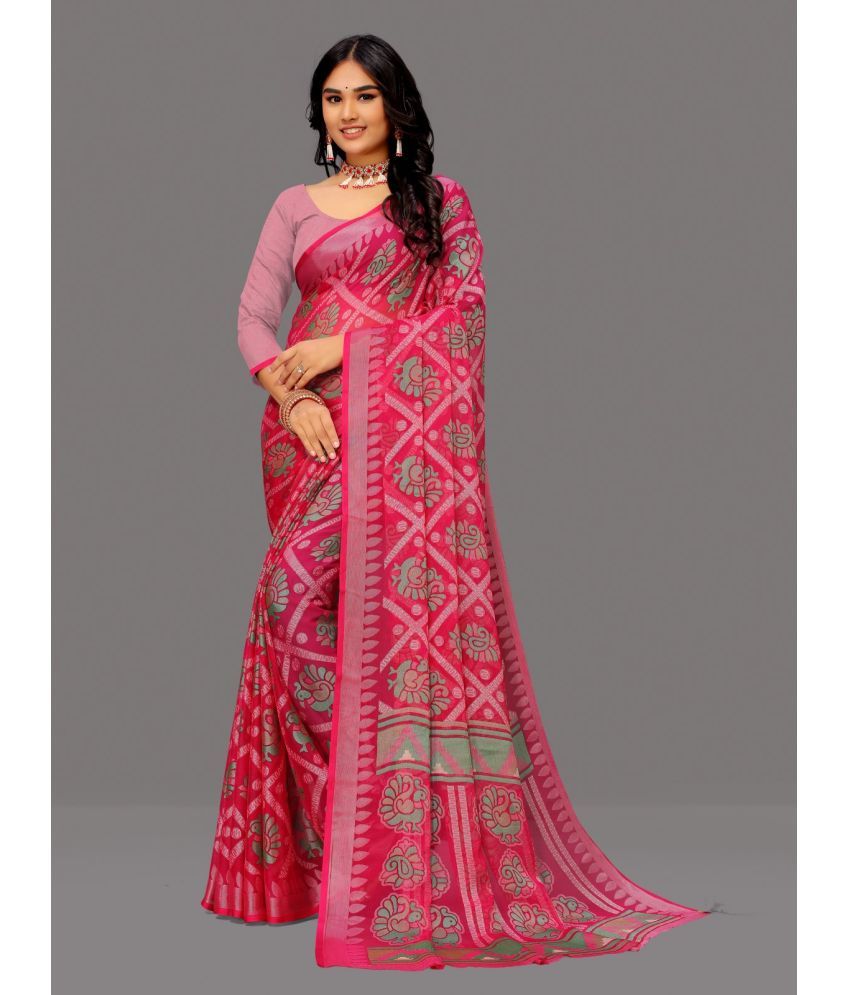     			Sitanjali Lifestyle - Pink Brasso Saree With Blouse Piece ( Pack of 1 )