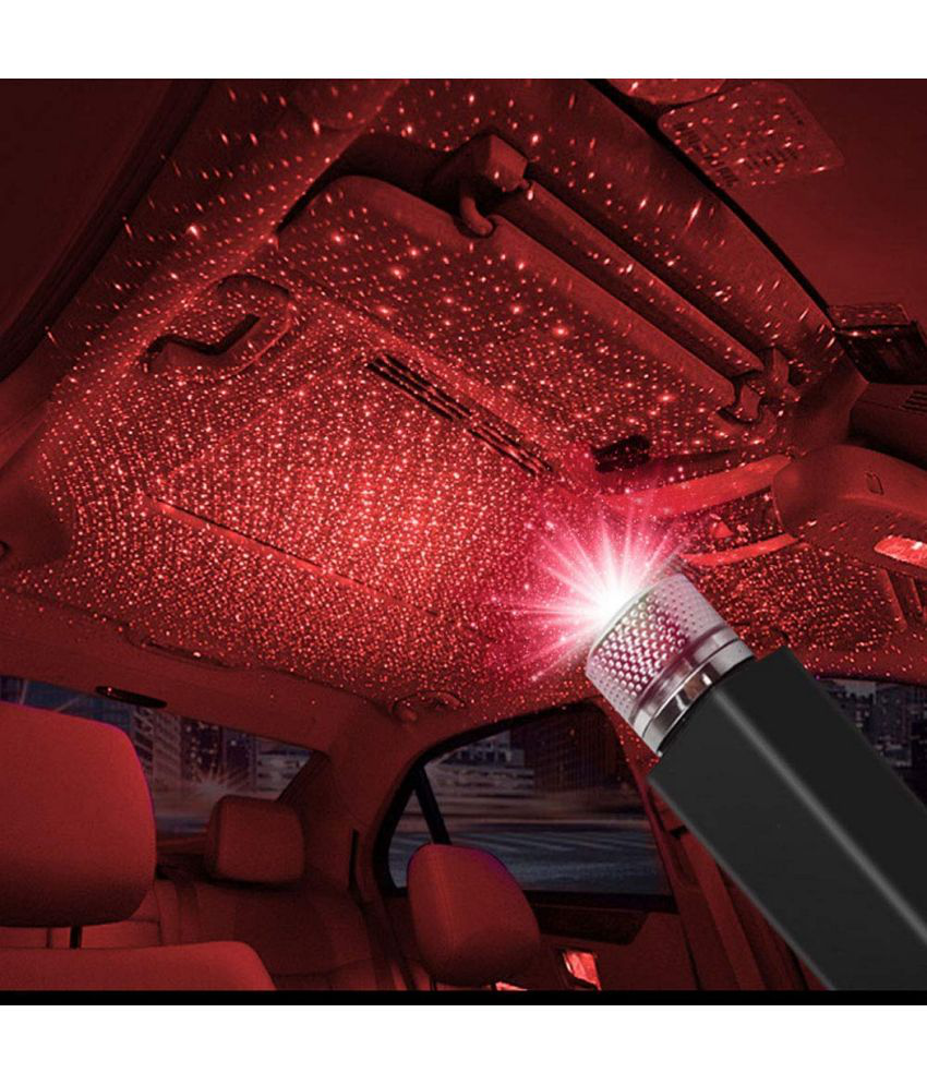    			USB Star Projector Night Light,Adjustable Romantic Interior Car Lights for Bedroom, Car, Ceiling and Party Decoration,Plug & Play,1 Pack (USB-Red)