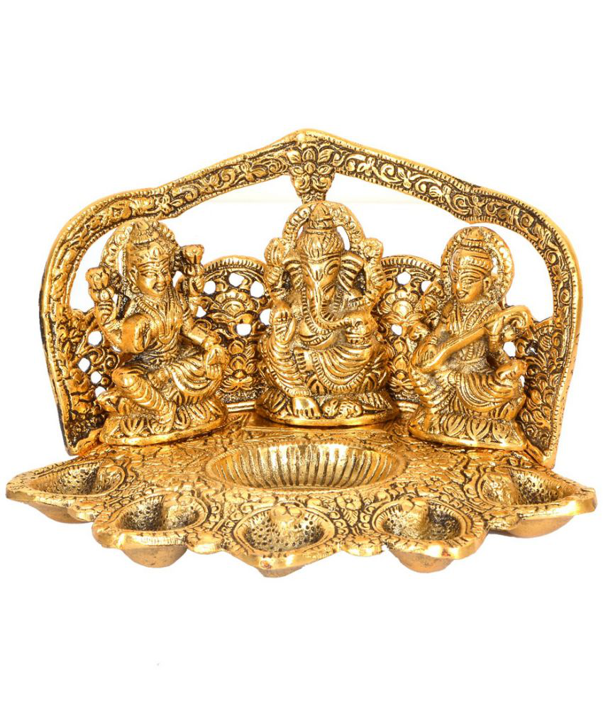     			VARKAUS - Brass Lakshmi Ganesha Saraswati Idol ( 20 cm )