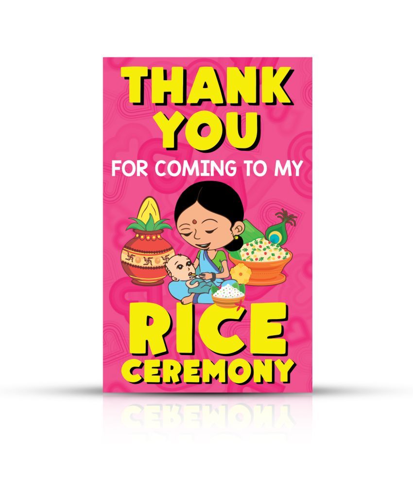     			Zyozi Rice Ceremony Theme Thank You Tags, Thank You Label Tags for Rice Ceremony Thanks Giving Favor (Pack of 50)