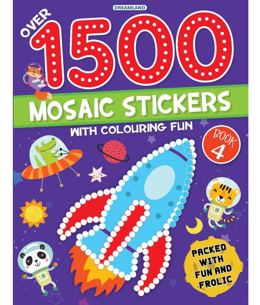     			1500 Mosaic Stickers Book 4 with Colouring Fun  - Sticker Book for Kids Age 4 - 8 years