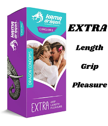 KamaDragon Jumbo size reusable silicon condom | Extra Grip, Length &amp; Pleasure | Better than crystal condom