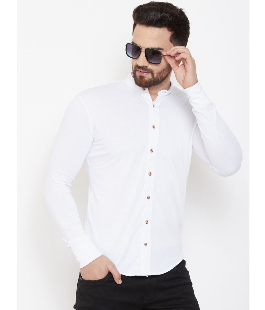     			GESPO - White Cotton Blend Slim Fit Men's Casual Shirt ( Pack of 1 )