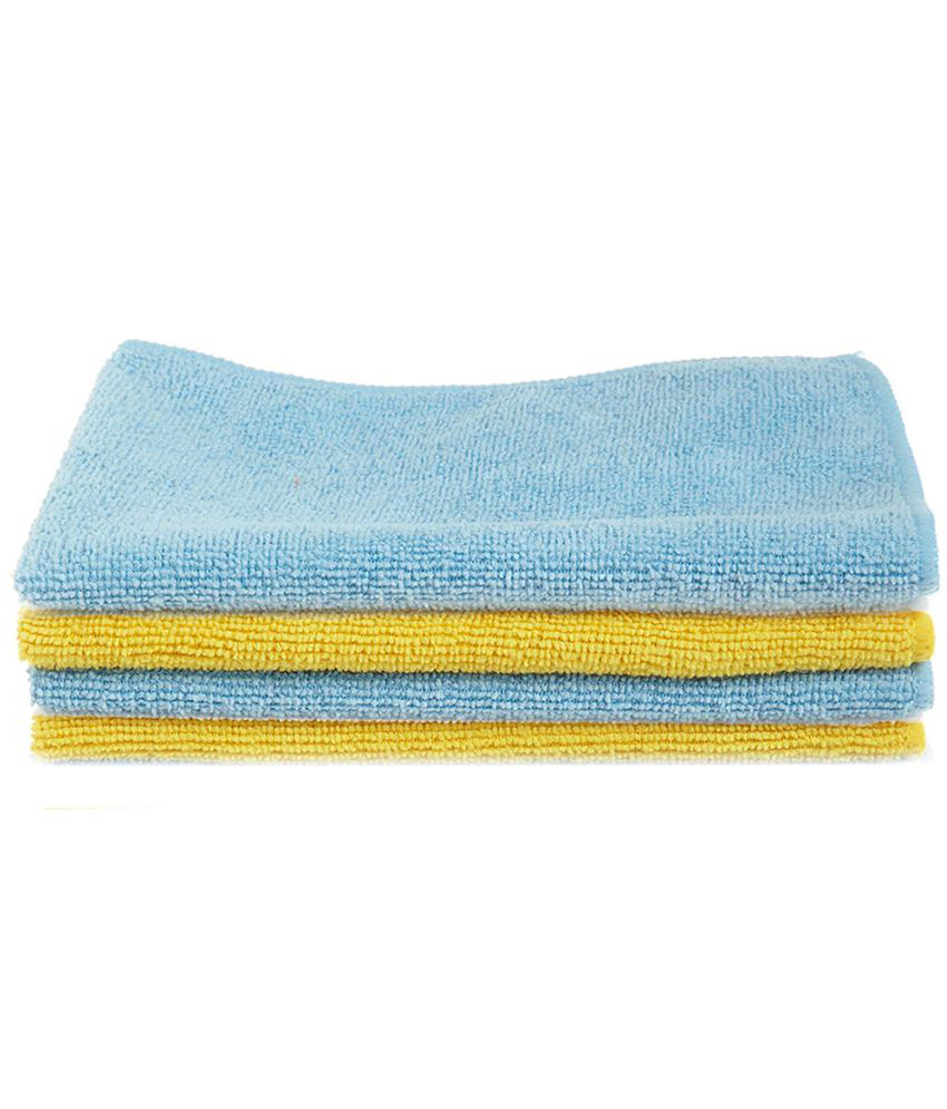     			HOMETALES - Multicolor 340 GSM Microfiber Cloth For Automobile ( Pack of 4 )