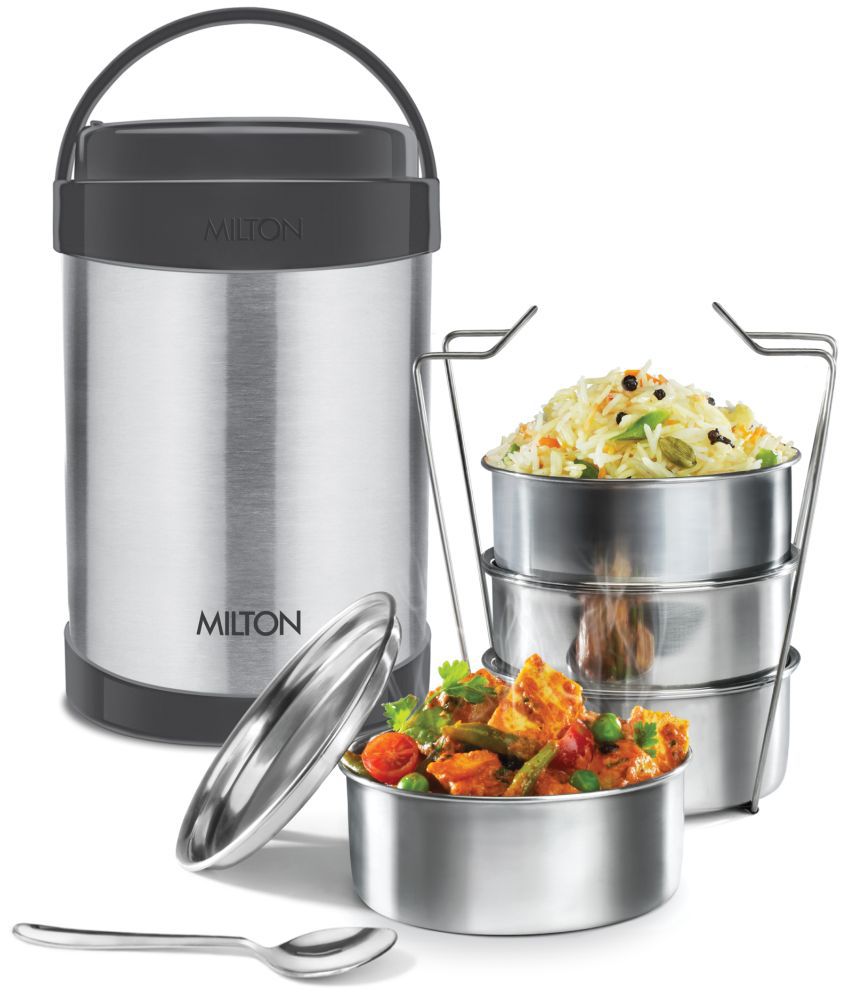     			MILTON Royal 4 Insulated Tiffin Box 4 Stainless Steel Containers 600 ml Each Silver