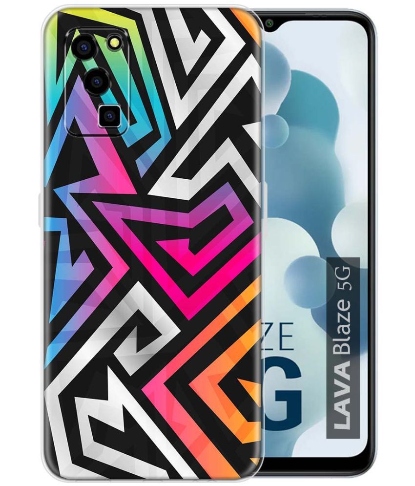    			NBOX - Multicolor Printed Back Cover Silicon Compatible For Lava Blaze 5G ( Pack of 1 )