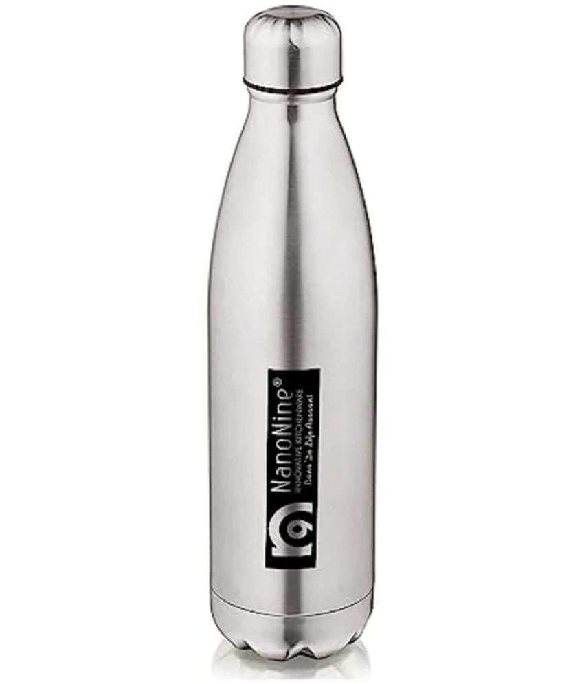     			NanoNine - Vacuu-Bot Hot and Cold Vacuum Insulated Silver Water Bottle 1000 mL ( Set of 1 )