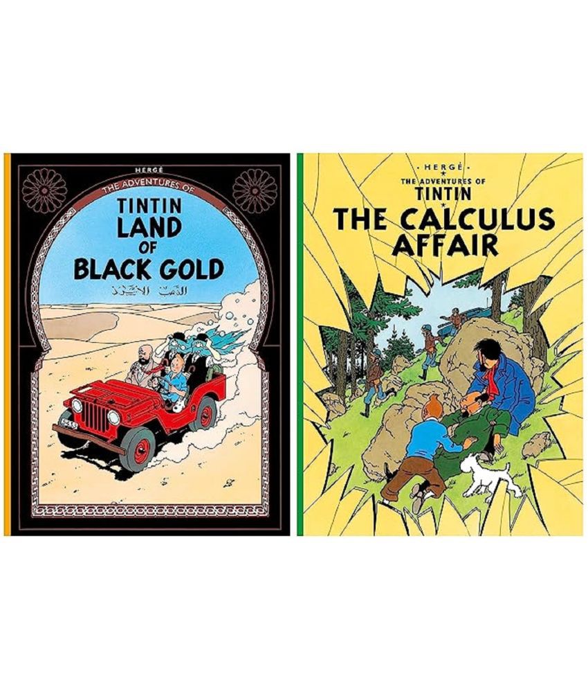     			Set of 2 books Land of Black Gold (Tintin)+The Calculus Affair