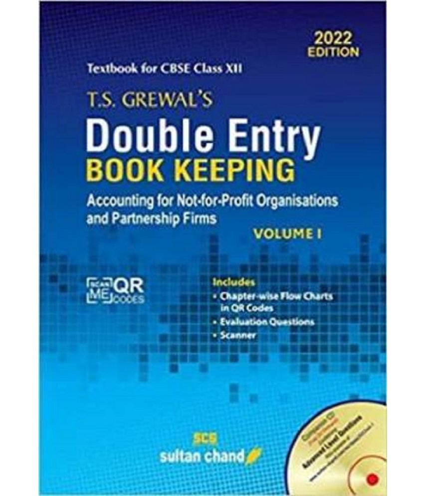     			T.S. Grewal's Double Entry Book Keeping: Accounting For Not-For-Profit Organizations And Partnership Firms -(Vol. 1) Textbook For CBSE Class 12 2022-23  (Paperback, T.S. Grewal, H.S. Grewal)