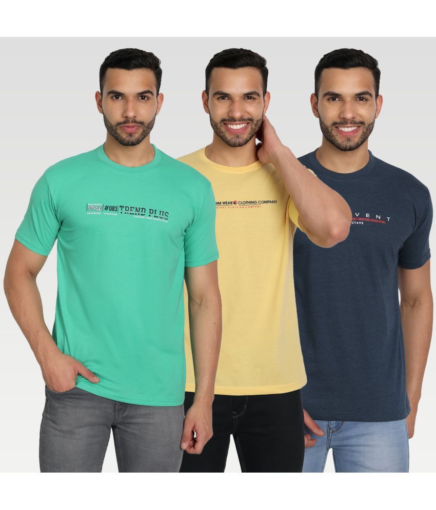     			Zeffit Pack of 3 Cotton Blend Regular Fit Men's T-Shirt ( Multicolor )