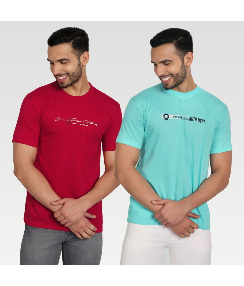     			Zeffit - Multicolor Cotton Blend Regular Fit Men's T-Shirt ( Pack of 2 )