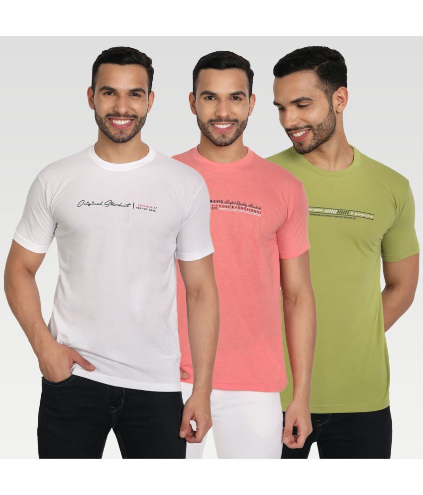     			Zeffit Pack of 3 Cotton Blend Regular Fit Men's T-Shirt ( Multicolor )