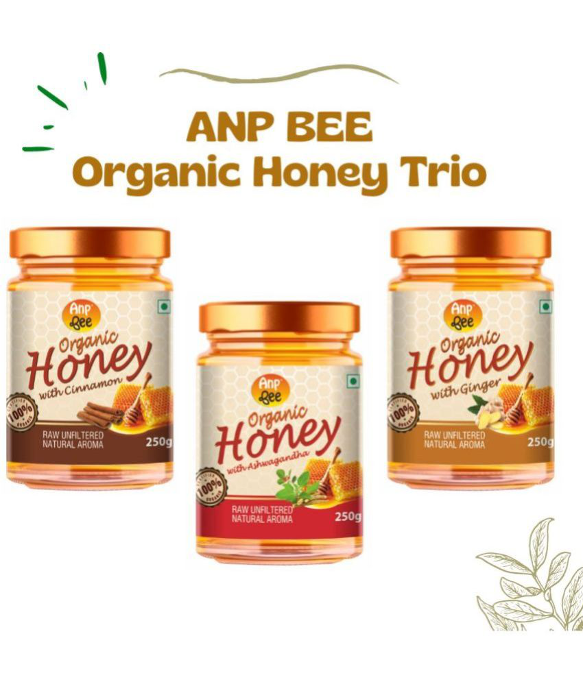     			ANP BEE Ayurveda Bliss Raw Honey Organic Honey Trio 250 g Pack of 3