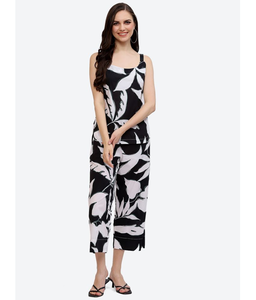     			BaawRi Black and White Printed co-ord set