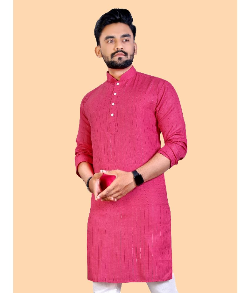     			Balaji's - Pink Cotton Blend Men's Regular Kurta ( Pack of 1 )