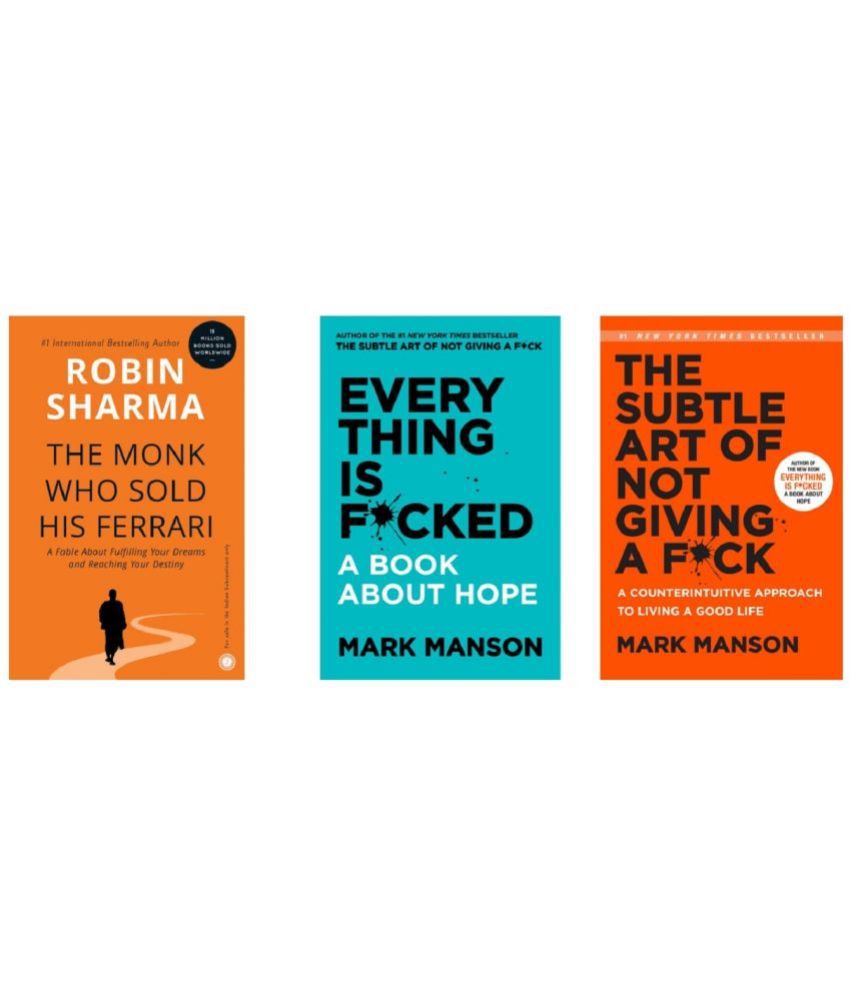     			( Combo Of 3 Pack ) The Monk Who Sold His Frrari & The Subtle Art of Not Giving a F*ck & Everything Is F*cked English, Paperback, Robin Sharma Mark Mansoon )