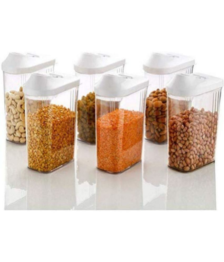     			Handa - Easy Flow 1700 ml Plastic Assorted Dal Container ( Set of 6 )