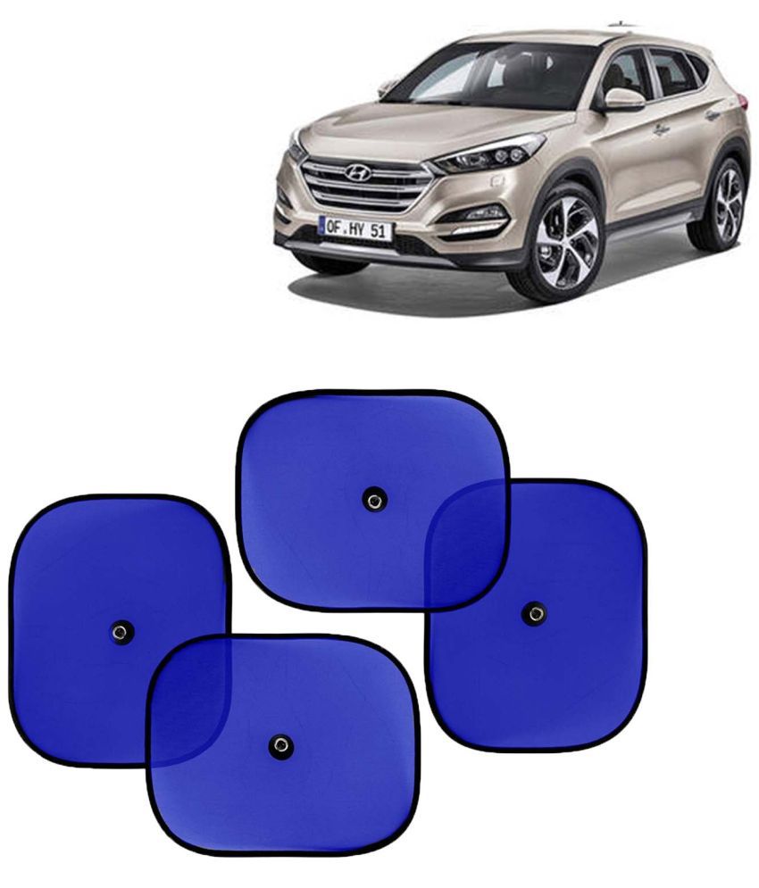     			Kingsway Car Window Curtain Sticky Sun Shades for Hyundai Tucson, 2009 - 2015 Model, Universal Fit Sunshades for Side Window, Rear Window, Color : Blue, 4 Pieces