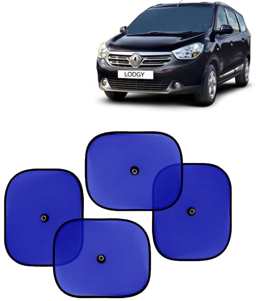     			Kingsway Car Window Curtain Sticky Sun Shades for Re naul-t Lodgy, 2015 Onwards Model, Universal Fit Sunshades for Side Window, Rear Window, Color : Blue, 4 Pieces