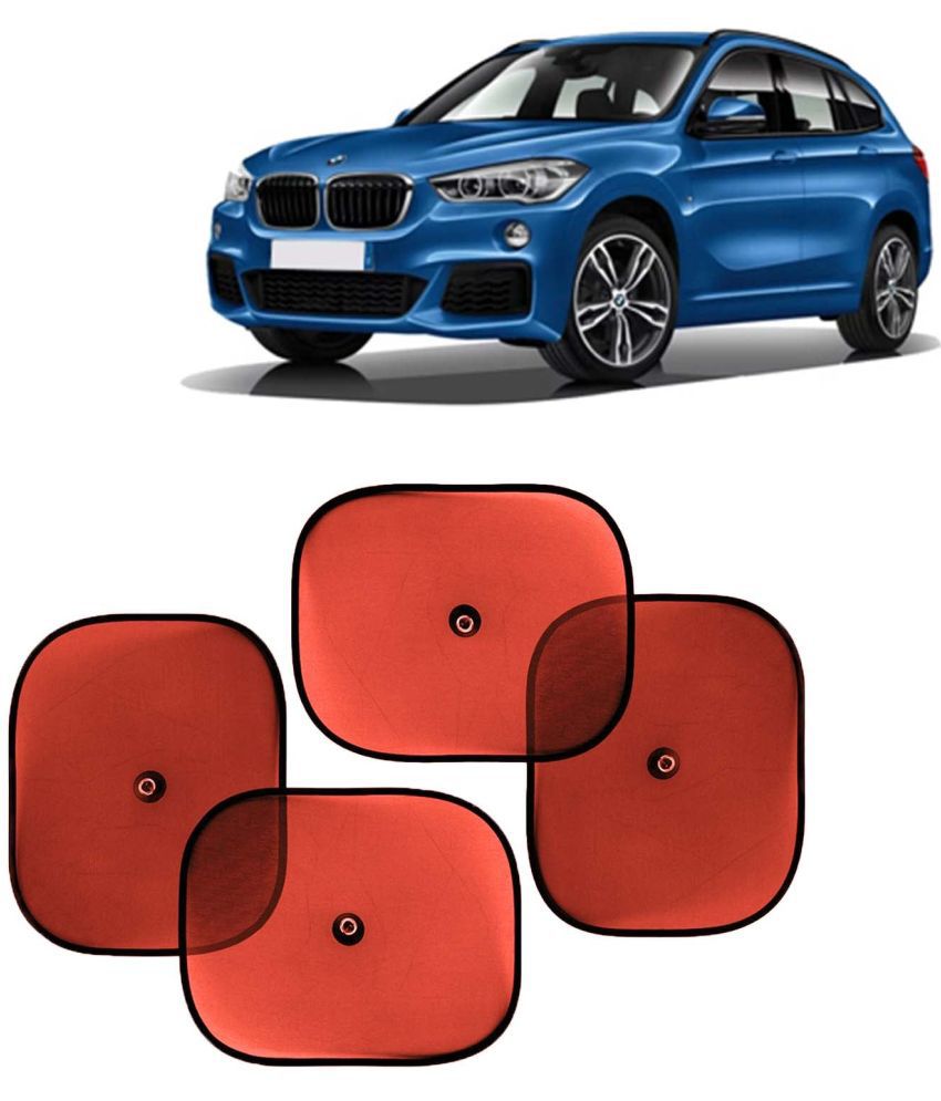     			Kingsway Car Window Curtain Sticky Sun Shades for BMW X1, 2015 Onwards Model, Universal Fit Sunshades for Side Window, Rear Window, Color : Red, 4 Pieces