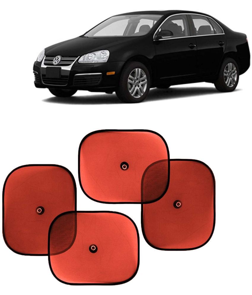     			Kingsway Car Window Curtain Sticky Sun Shades for Volkswagen Jetta, 2006 - 2011 Model, Universal Fit Sunshades for Side Window, Rear Window, Color : Red, 4 Pieces