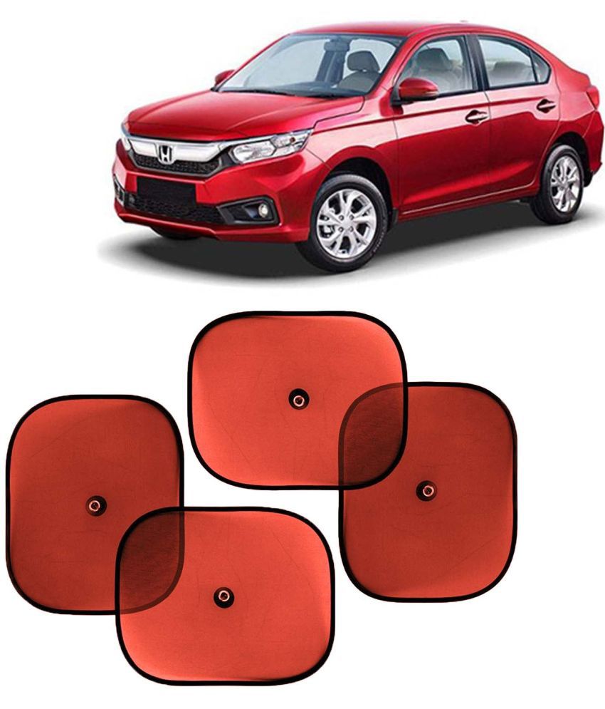     			Kingsway Car Window Curtain Sticky Sun Shades for Honda Amaze, 2018 - 2020 Model, Universal Fit Sunshades for Side Window, Rear Window, Color : Red, 4 Pieces