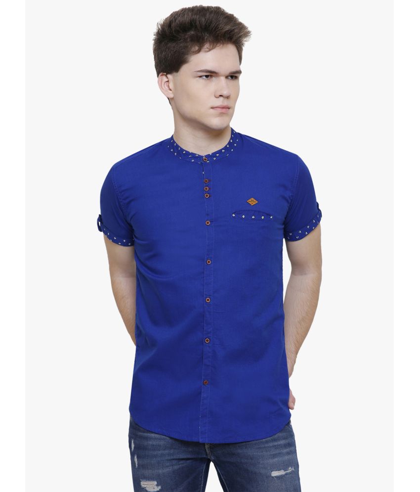     			Kuons Avenue - Blue Linen Slim Fit Men's Casual Shirt ( Pack of 1 )
