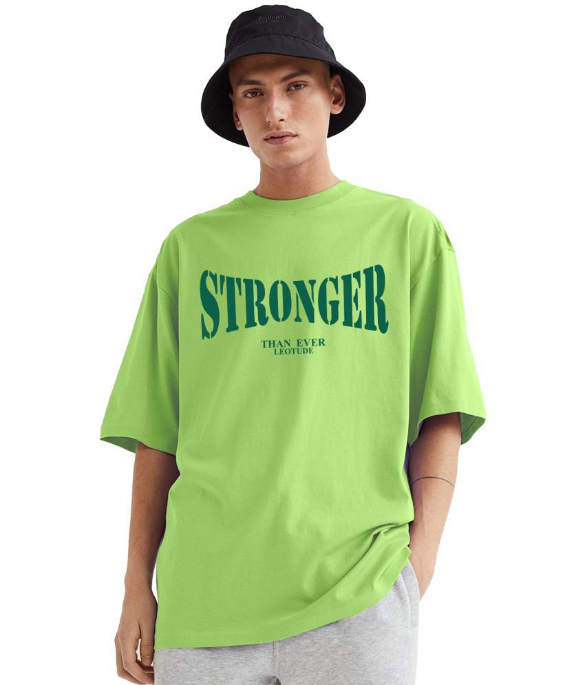     			Leotude - Green Cotton Blend Oversized Fit Men's T-Shirt ( Pack of 1 )