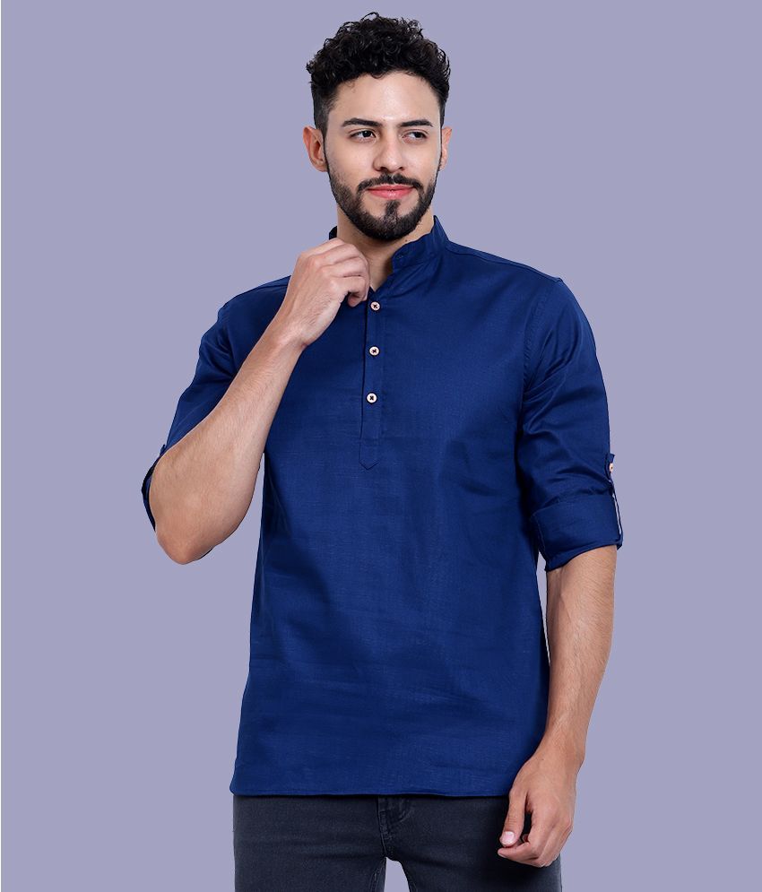     			TrendiVastra - Blue 100% Cotton Slim Fit Men's Casual Shirt ( Pack of 1 )