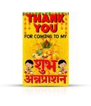 Zyozi Shubh Annaprashan Thank You Tags, Yellow and Red Color Thank You Label Tags for Annaprashan Thanks Giving Favor (Pack of 40)