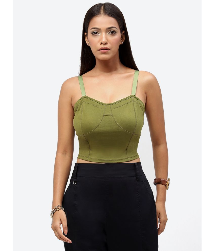     			Baawri - Olive Viscose Women's Crop Top ( Pack of 1 )