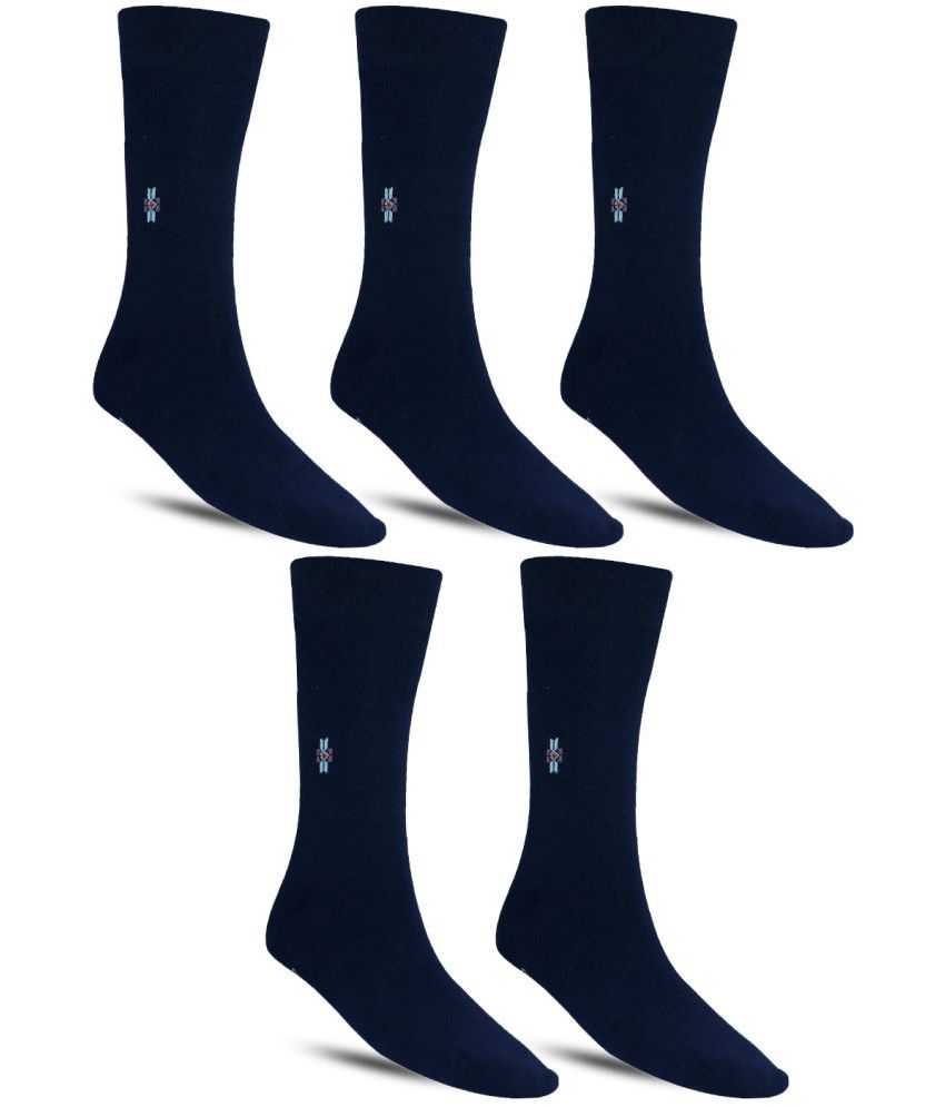     			Dollar - Cotton Men's Solid Blue Full Length Socks ( Pack of 5 )