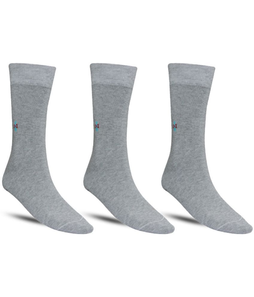     			Dollar - Cotton Men's Solid Light Grey Full Length Socks ( Pack of 3 )