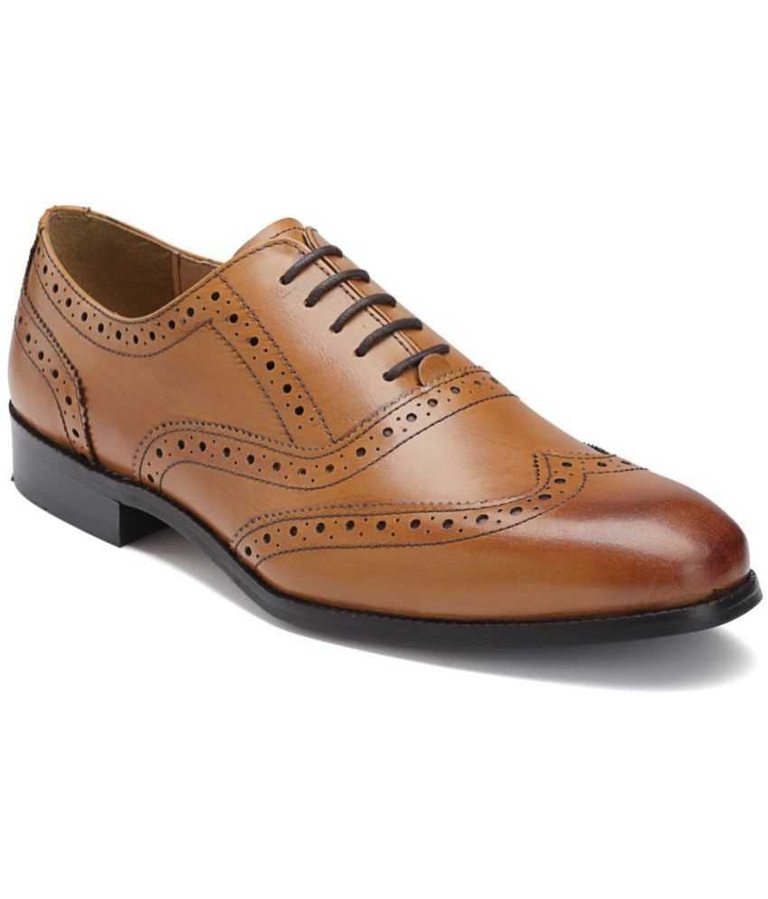     			HATS OFF ACCESSORIES - Brown Men's Brogue Formal Shoes