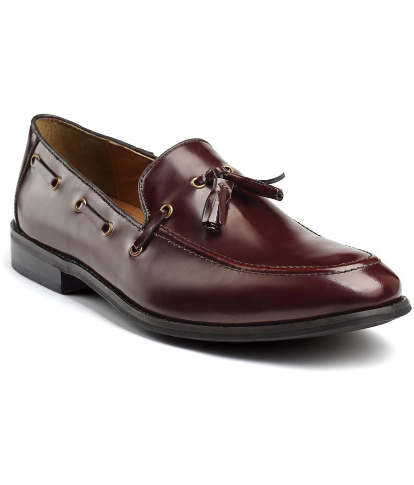     			HATS OFF ACCESSORIES - Burgundy Men's Tassel Formal Shoes