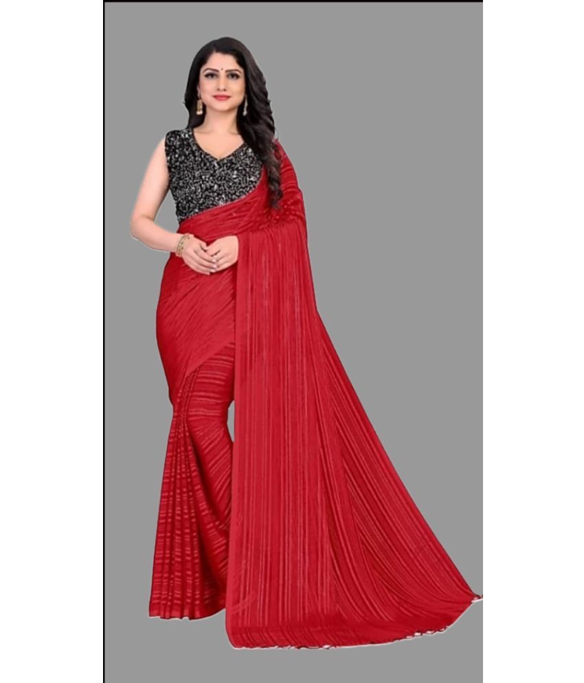     			JULEE - Red Georgette Saree With Blouse Piece ( Pack of 1 )