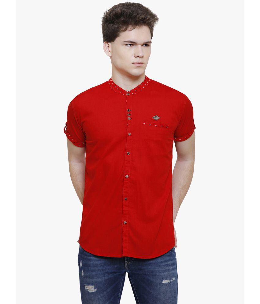     			Kuons Avenue - Red Linen Slim Fit Men's Casual Shirt ( Pack of 1 )