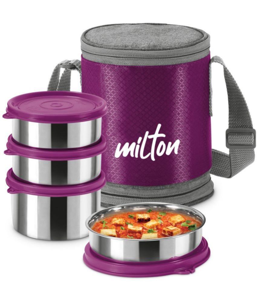     			Milton Expando 3+1 Lunch Box Stainless Steel Lunch Box 4 - Container ( Pack of 1 )