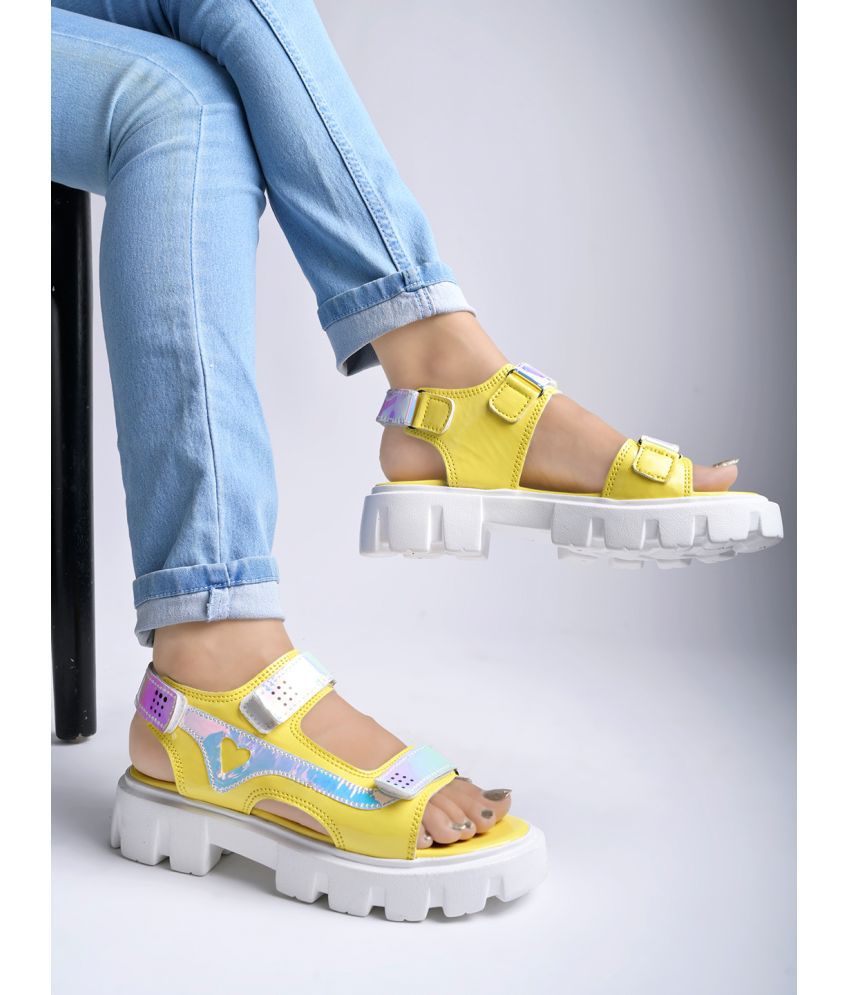     			Shoetopia - Yellow Women's Sandal Heels
