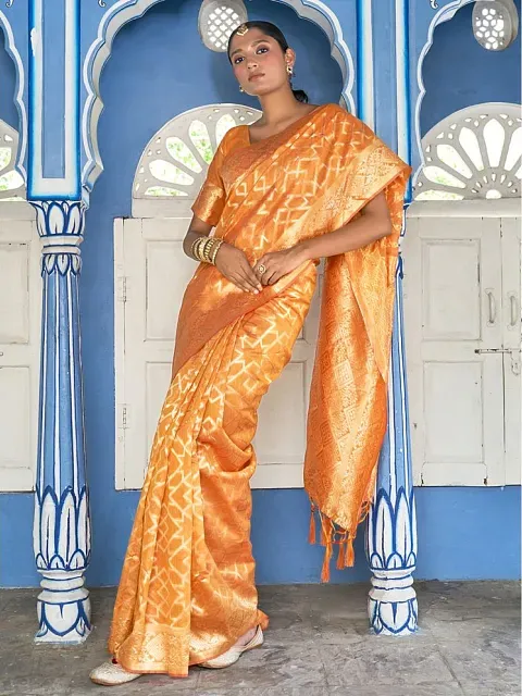 YELLOW CHANDERI SAREE WITH THE COMBINATION OF MADHUBANI PRINT AND BLAC –  ShopBollyWear.Com