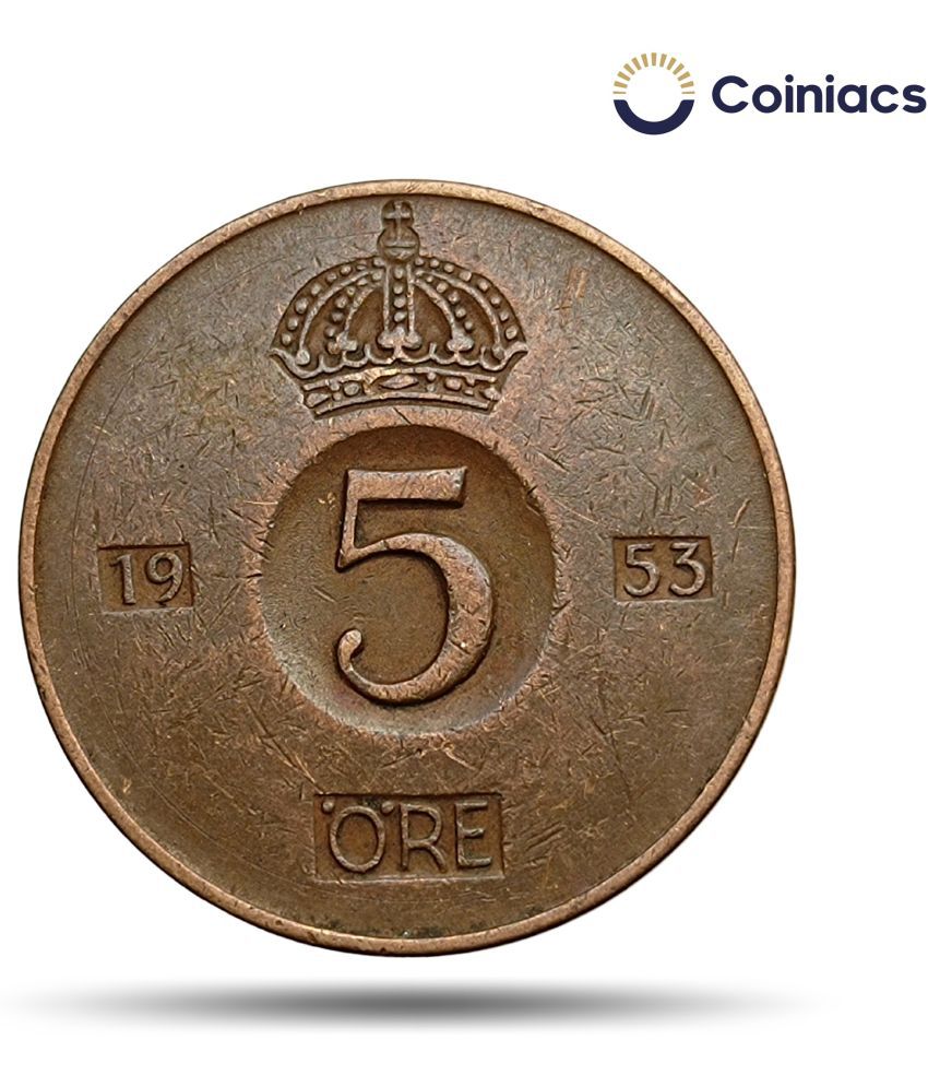     			Coiniacs - 5 Ore Gustaf VI Adolf Bronze Coin Sweden 1 Numismatic Coins