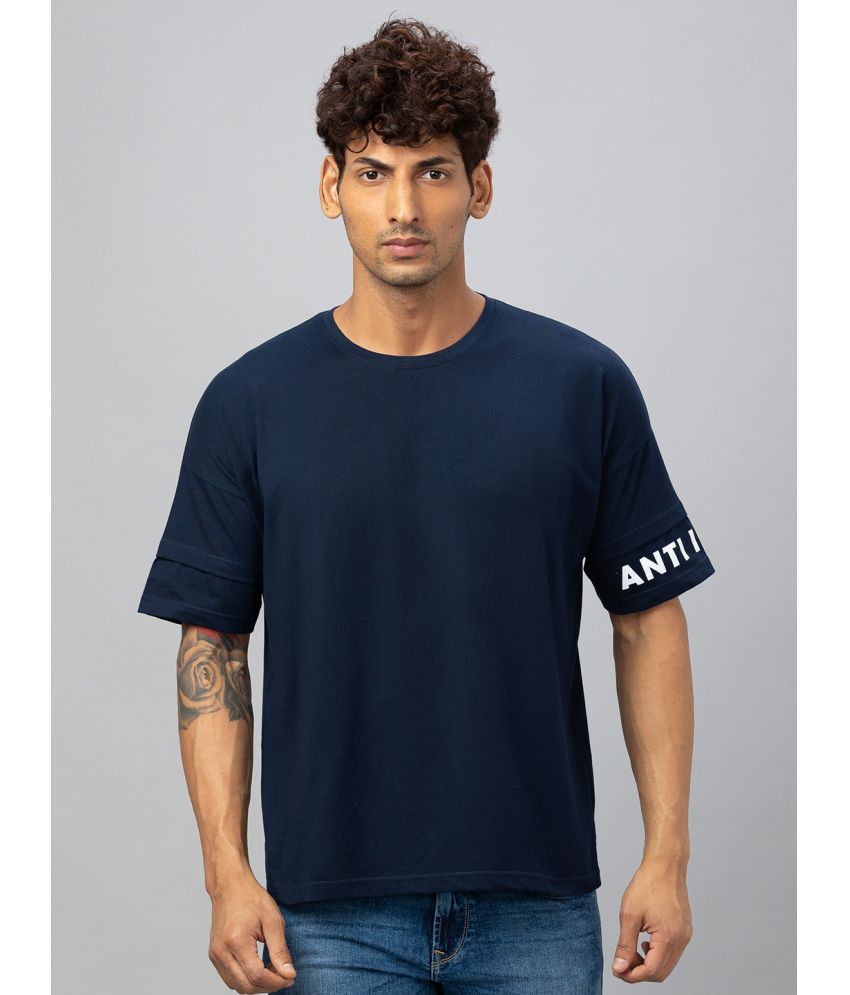     			Globus - Navy Blue 100% Cotton Relaxed Fit Men's T-Shirt ( Pack of 1 )